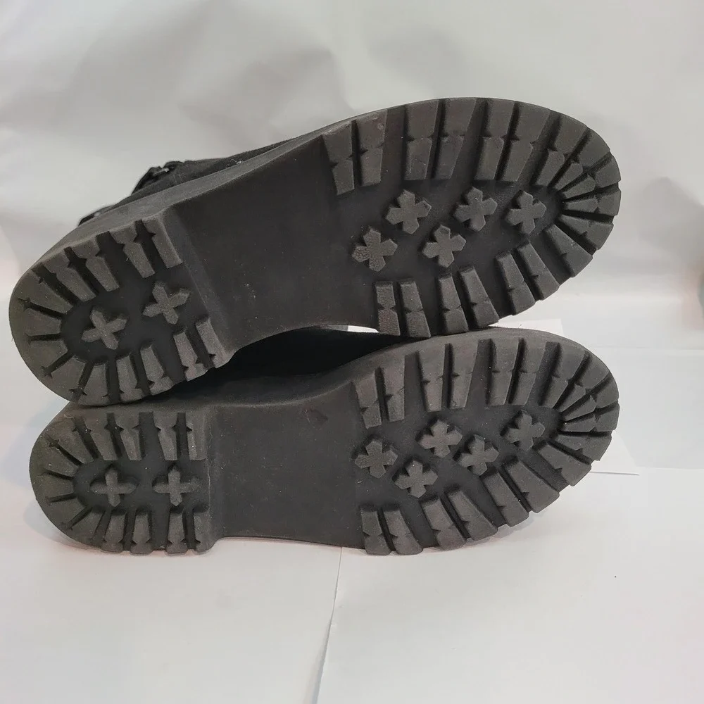 DV Dolce Vita Franka Boots Kids Girls Youth 4 Black Suede Cold Lace Up Platform